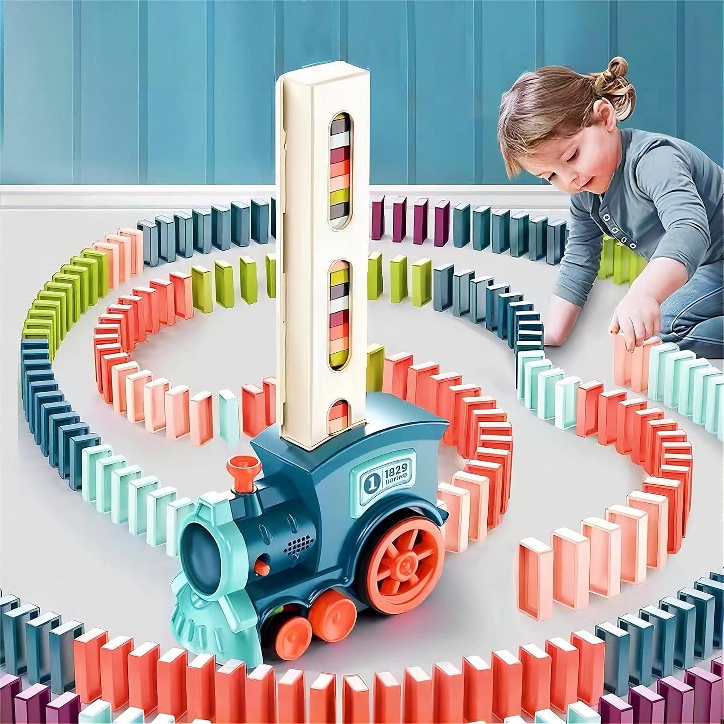 Train Toy Domino Set for Kids