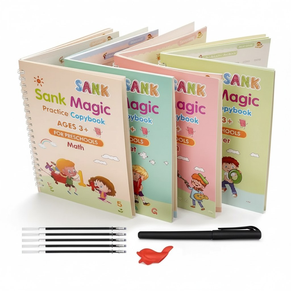 WRITING MAGIC BOOK FOR KIDS EVAPORATIVEINK REUSABLE (with refills and pens)