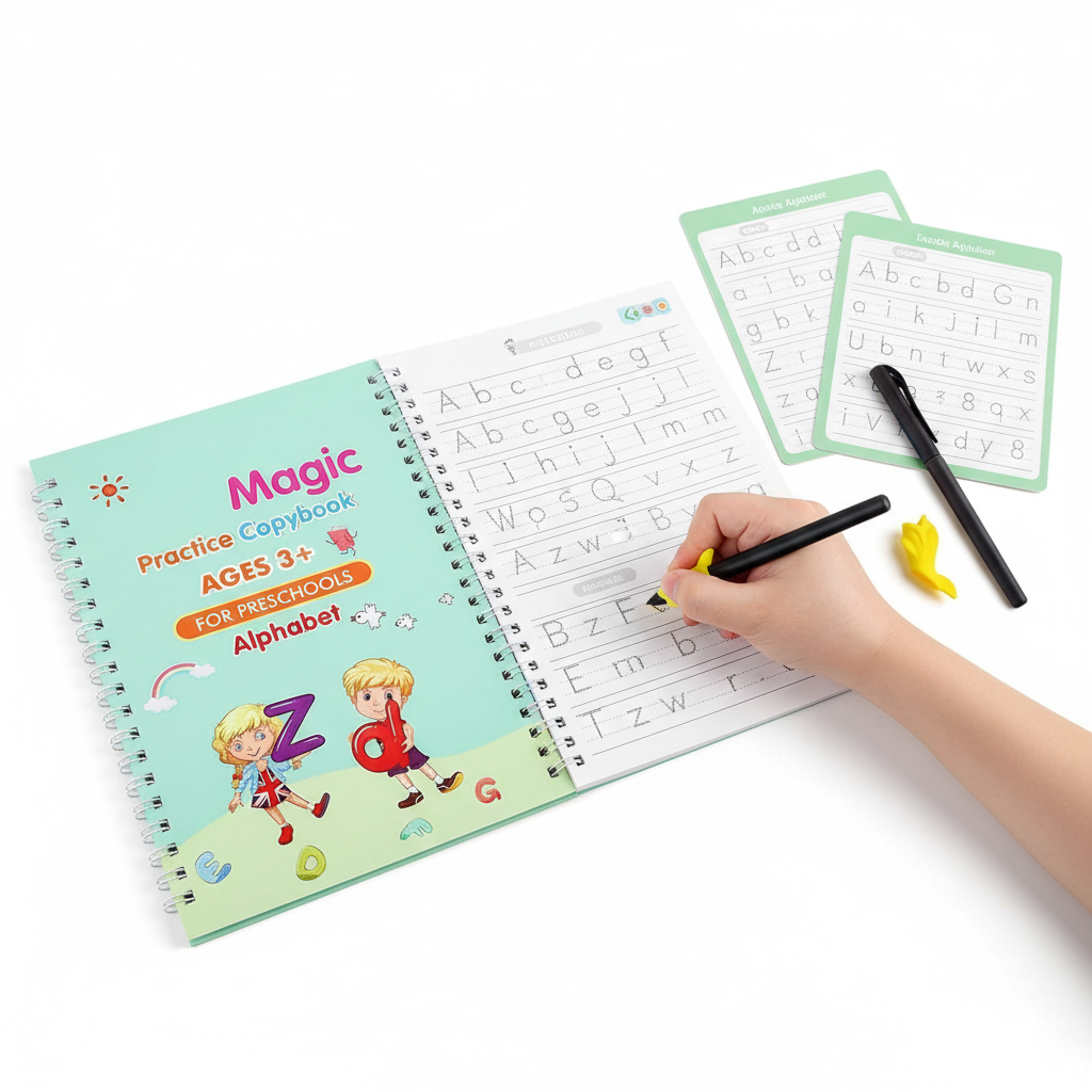 WRITING MAGIC BOOK FOR KIDS EVAPORATIVEINK REUSABLE (with refills and pens)