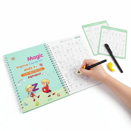 WRITING MAGIC BOOK FOR KIDS EVAPORATIVEINK REUSABLE (with refills and pens)