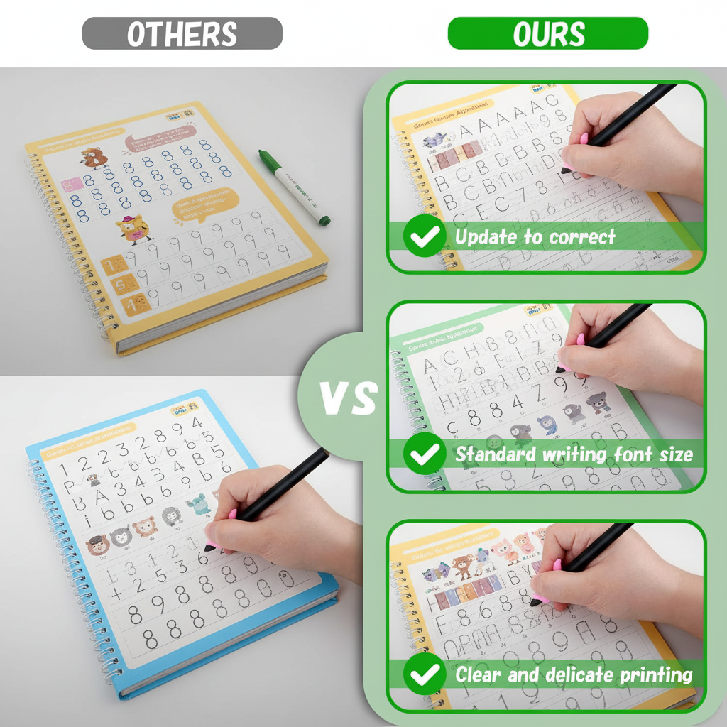 WRITING MAGIC BOOK FOR KIDS EVAPORATIVEINK REUSABLE (with refills and pens)